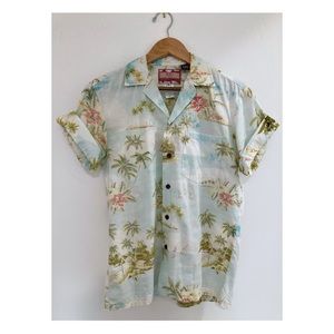 Hawaiian palm print short sleeve shirt